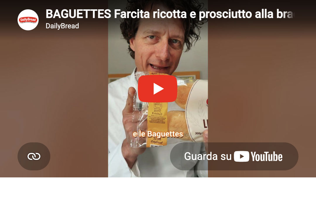 Baguette farcita con ricotta e prosciutto alla brace